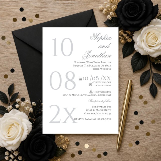 Convite de Casamento Minimalista (Criador carregado)