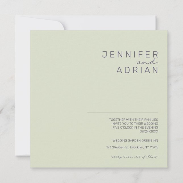 Convite de Casamento Minimalista (Verso)