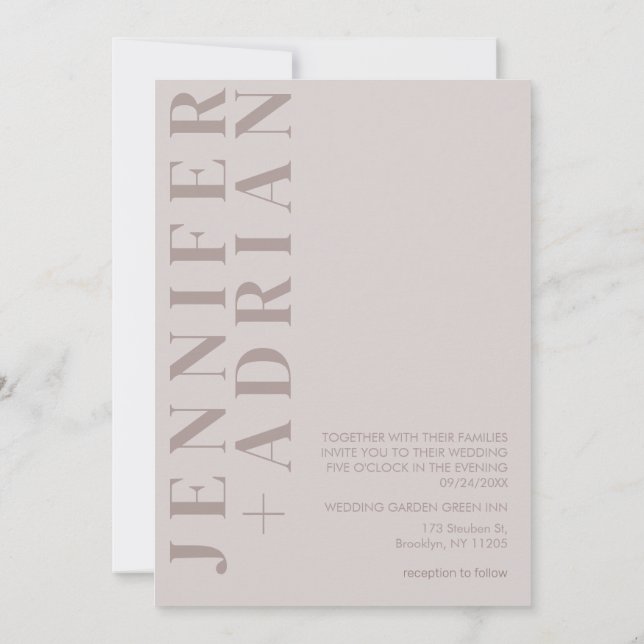 Convite de Casamento Minimalista (Verso)