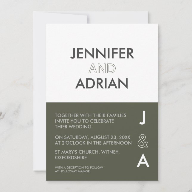 Convite de Casamento Minimalista (Verso)