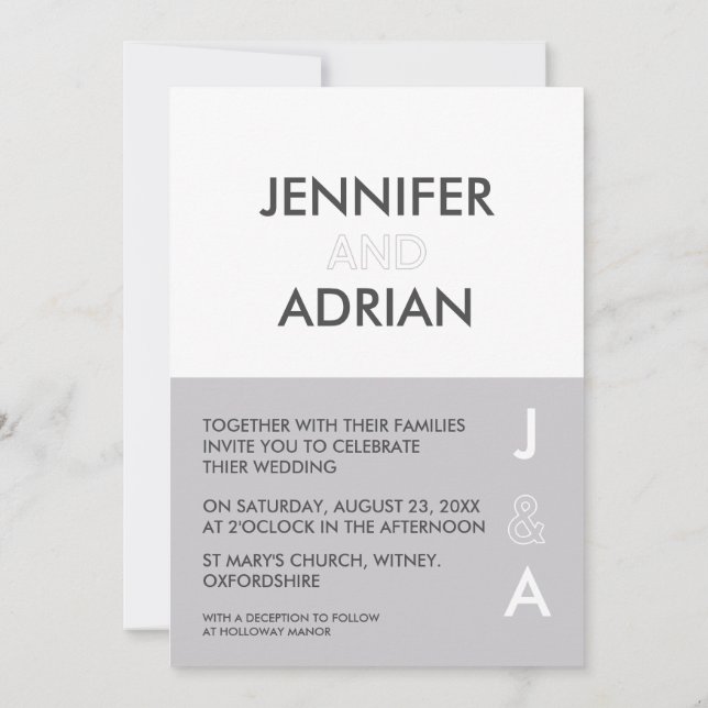 Convite de Casamento Minimalista (Verso)