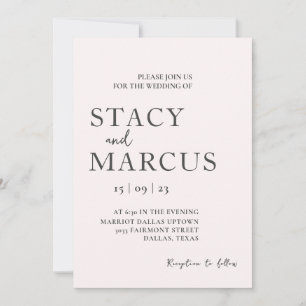 Convite de casamento minimalista, 5 horas por dia,