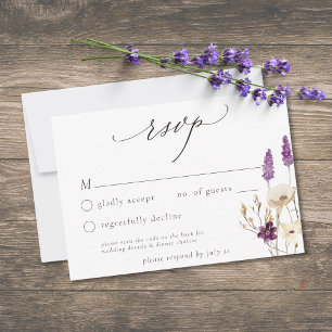 Convite de Casamento Minimalista Aquarela Flor Sil