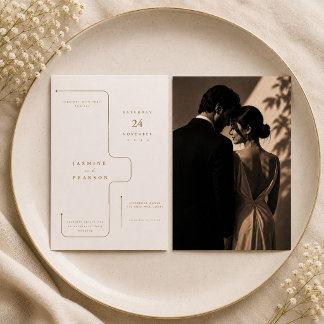 Convite de Casamento Minimalista Arquitetônico 