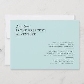 Convite de Casamento Minimalista Azul