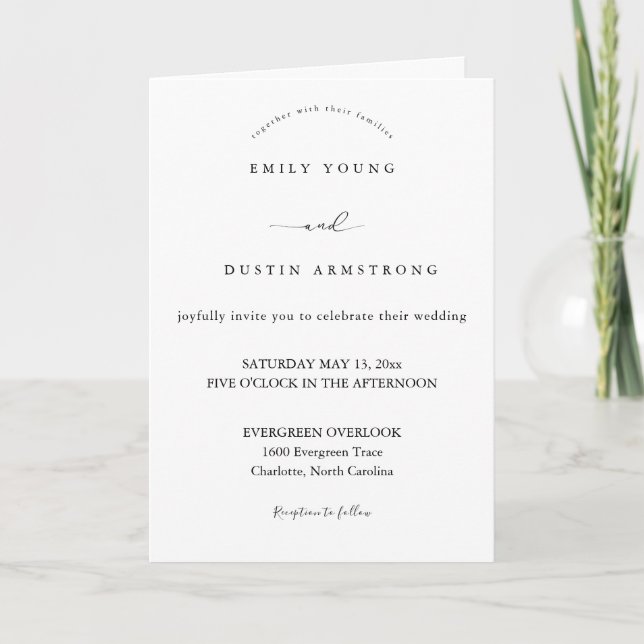 Convite de Casamento Minimalista Boho (Frente)