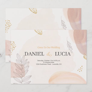 Convite de Casamento Minimalista Boho Moderno, Rús