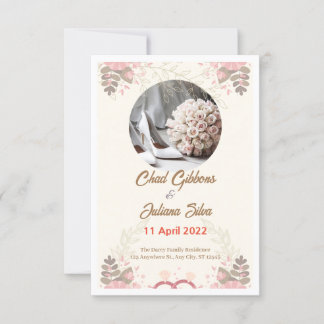 Convite de Casamento Minimalista Branco