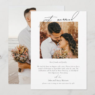 Convite de Casamento Minimalista Chic Recém-Casado