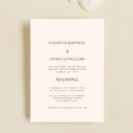 convite de casamento minimalista clássico elegante