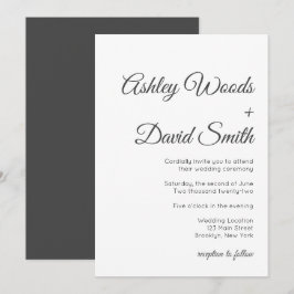 Convite de Casamento Minimalista Clássico Elegante