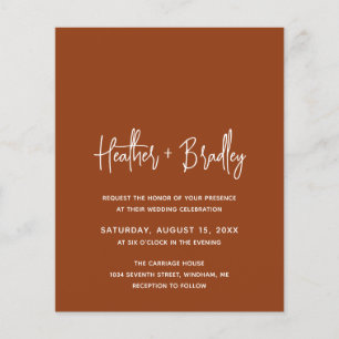Convite de Casamento Minimalista Cobre Moderno Orç