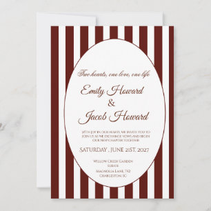 Convite de Casamento Minimalista com Borda Marrom