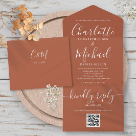 Convite de Casamento Minimalista com Código QR em