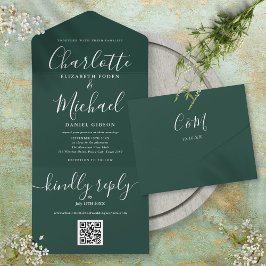 Convite de Casamento Minimalista com Código QR Ver