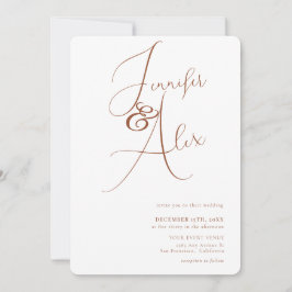 Convite de Casamento Minimalista com Colagem de Fo
