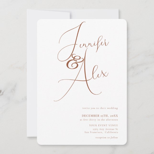 Convite de Casamento Minimalista com Colagem de Fo (Frente)