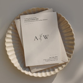 Convite de casamento minimalista com Design botâni