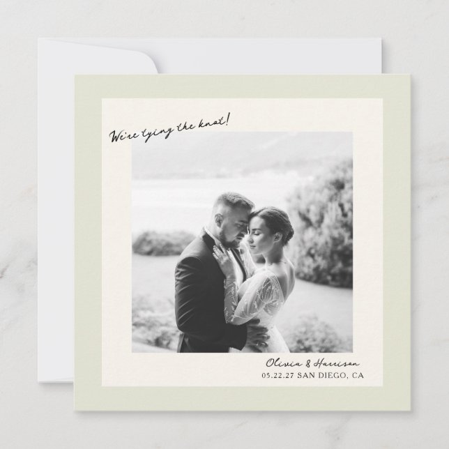 Convite de casamento minimalista com foto para sal (Frente)