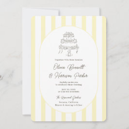 Convite de Casamento Minimalista com Listras Amare
