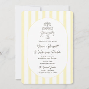 Convite de Casamento Minimalista com Listras Amare