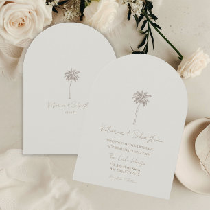 Convite de Casamento Minimalista com Palmeira em T