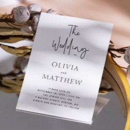 Convite de casamento minimalista com roteiro moder