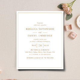 Convite de Casamento Minimalista Completo e Econôm