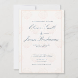 Convite de Casamento Minimalista Concha Marítima