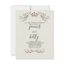 Convite de Casamento Minimalista Coroa Simples