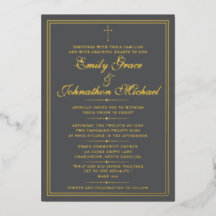 Convite de Casamento Minimalista Cristão com Folha