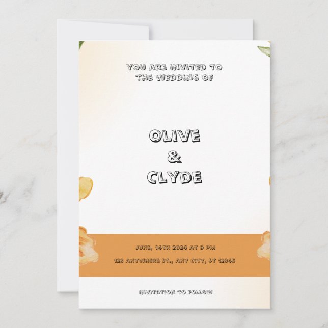 Convite De Casamento Minimalista Da Beige Moca (Frente)