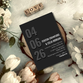 Convite de Casamento Minimalista - Data Blackout