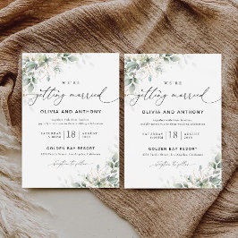 Convite de Casamento Minimalista de Eucalipto