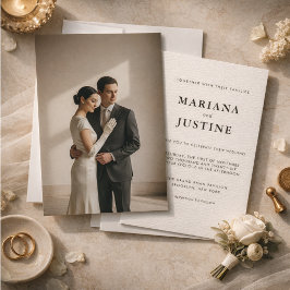 Convite de Casamento Minimalista de Inverno com La