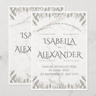 Convite de Casamento Minimalista de Luxo