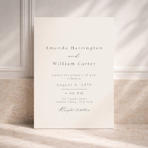 Convite de Casamento Minimalista de Mansão Sérif