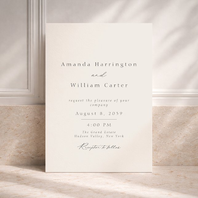Convite de Casamento Minimalista de Mansão | Sérif (Criador carregado)