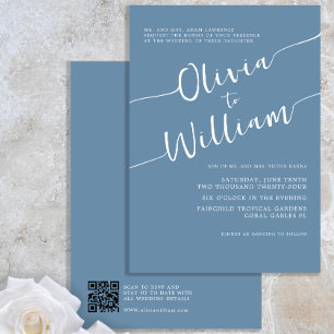Convite de Casamento Minimalista de Script Periwin