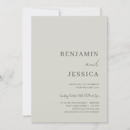 Convite de casamento minimalista de Stone neutro