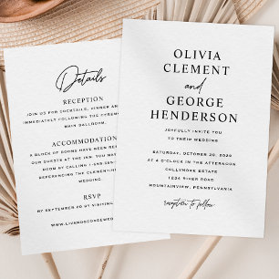 Convite de Casamento Minimalista Dupla Face
