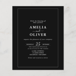 Convite de Casamento Minimalista Econômico Flyer