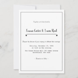 Convite de Casamento Minimalista Editável Moderno