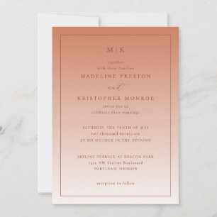 Convite de Casamento Minimalista Elegant Peach