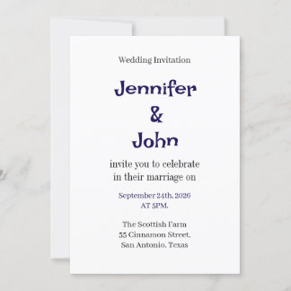 Convite De Casamento Minimalista Elegante