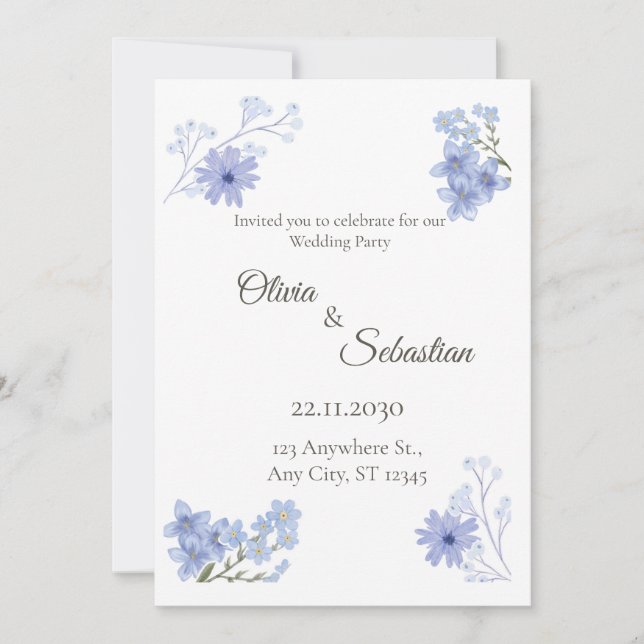 Convite de Casamento Minimalista Elegante (Frente)