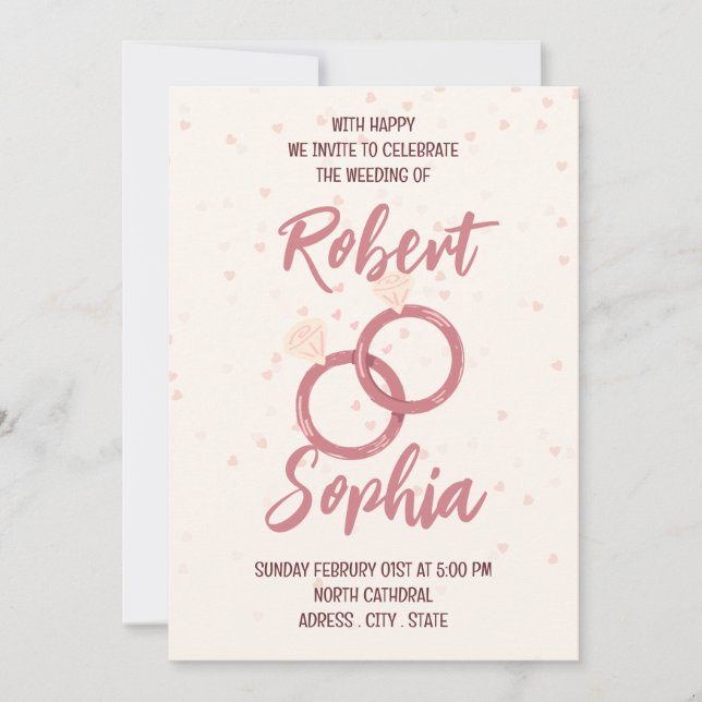 Convite de Casamento Minimalista Elegante (Frente)