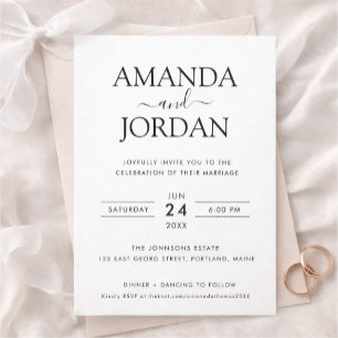 Convite de Casamento Minimalista Elegante