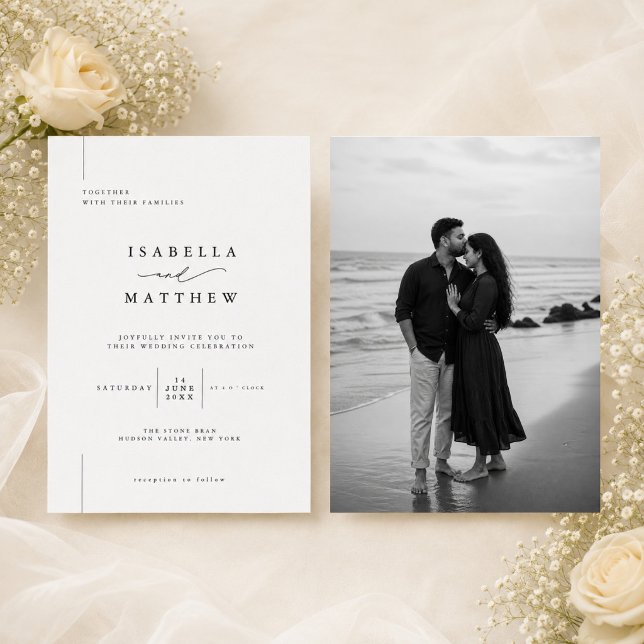Convite de Casamento Minimalista Elegante (Criador carregado)