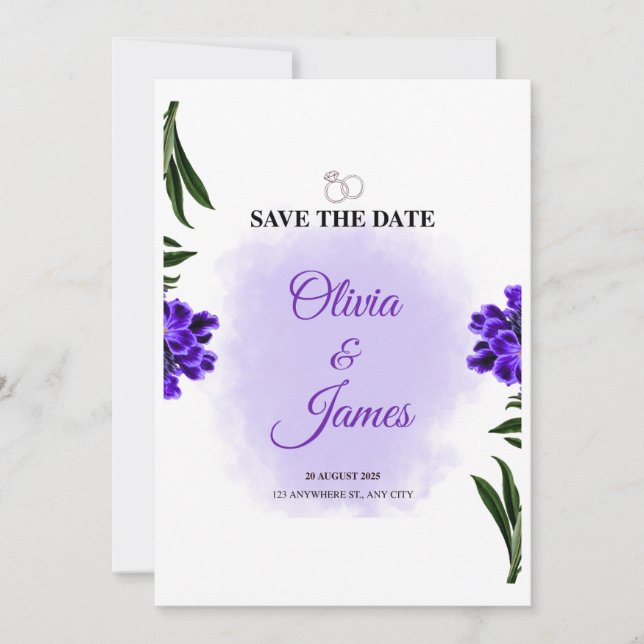 Convite de Casamento Minimalista Elegante (Frente)